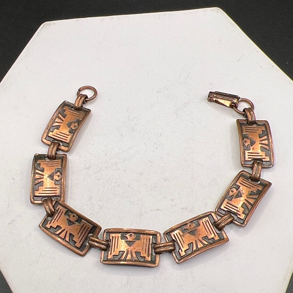 Vintage Jewelry - Vintage Copper Thunderbird bracelet